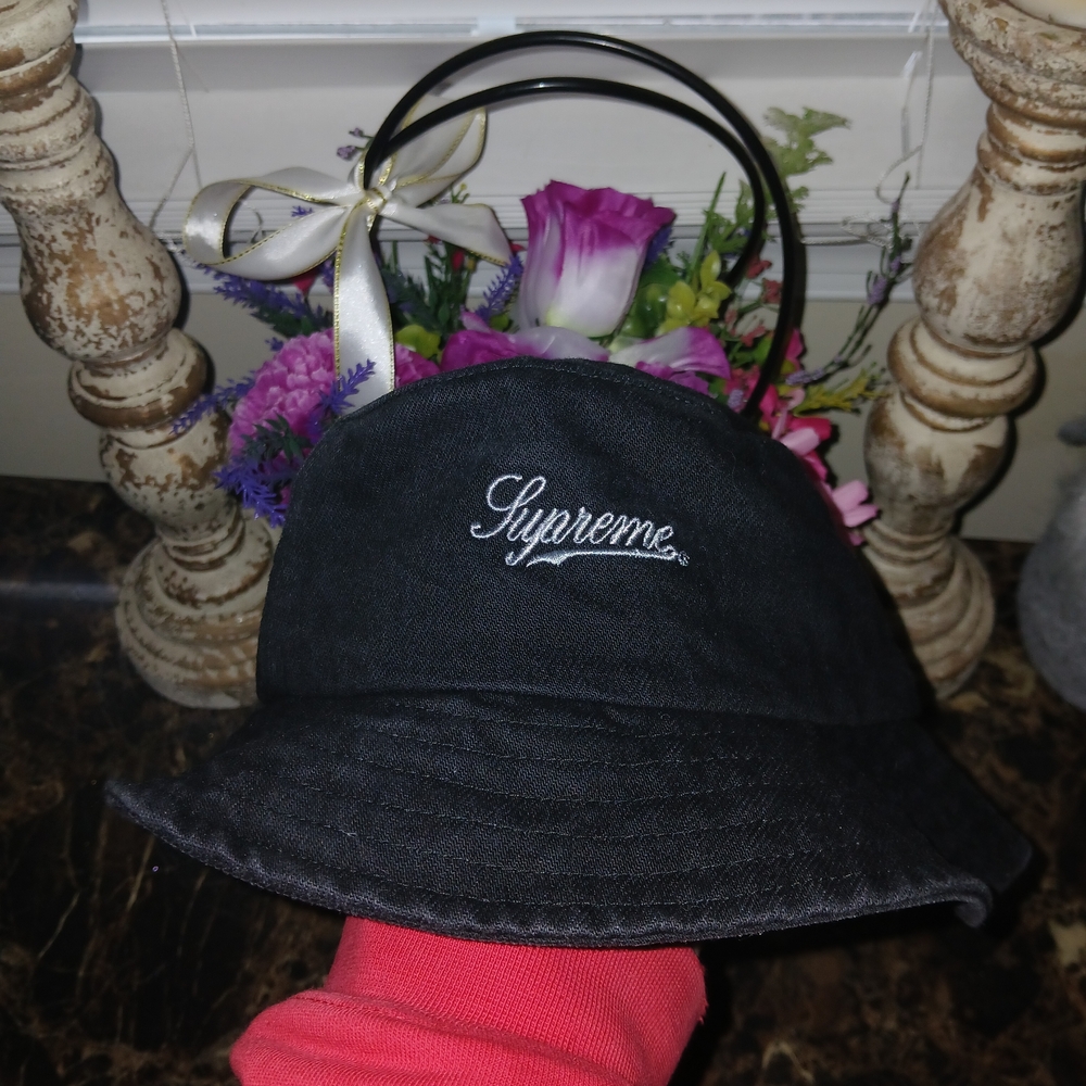Supreme Vintage Denim Twill Crusher Bucket Zip Hat Size S/M Unisex